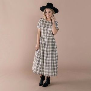 Rylee + Cru Check Kat Dress XS with Pockets